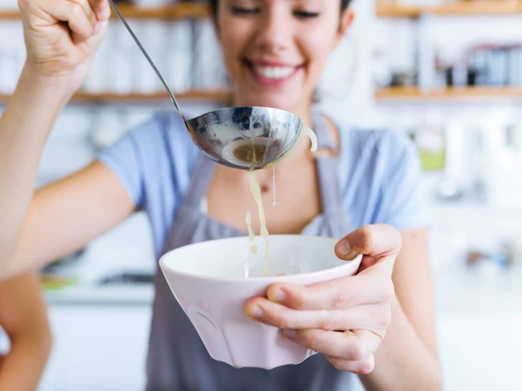 If you are having soup as one of your meals, remember to eat it warm