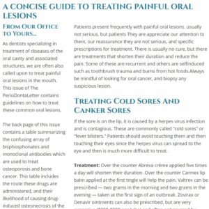 A Concise Guide to Treating Painful Oral Lesions